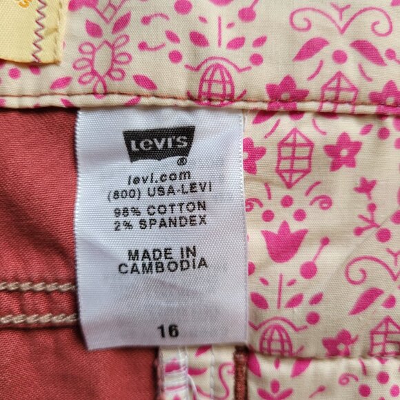 Levi's shorts Levi Strauss tab twill distressed red plus size outdoor hiking - Picture 6 of 16